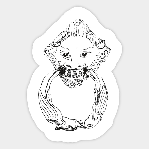 Monster creature with angry face Sticker by Creative Art Store